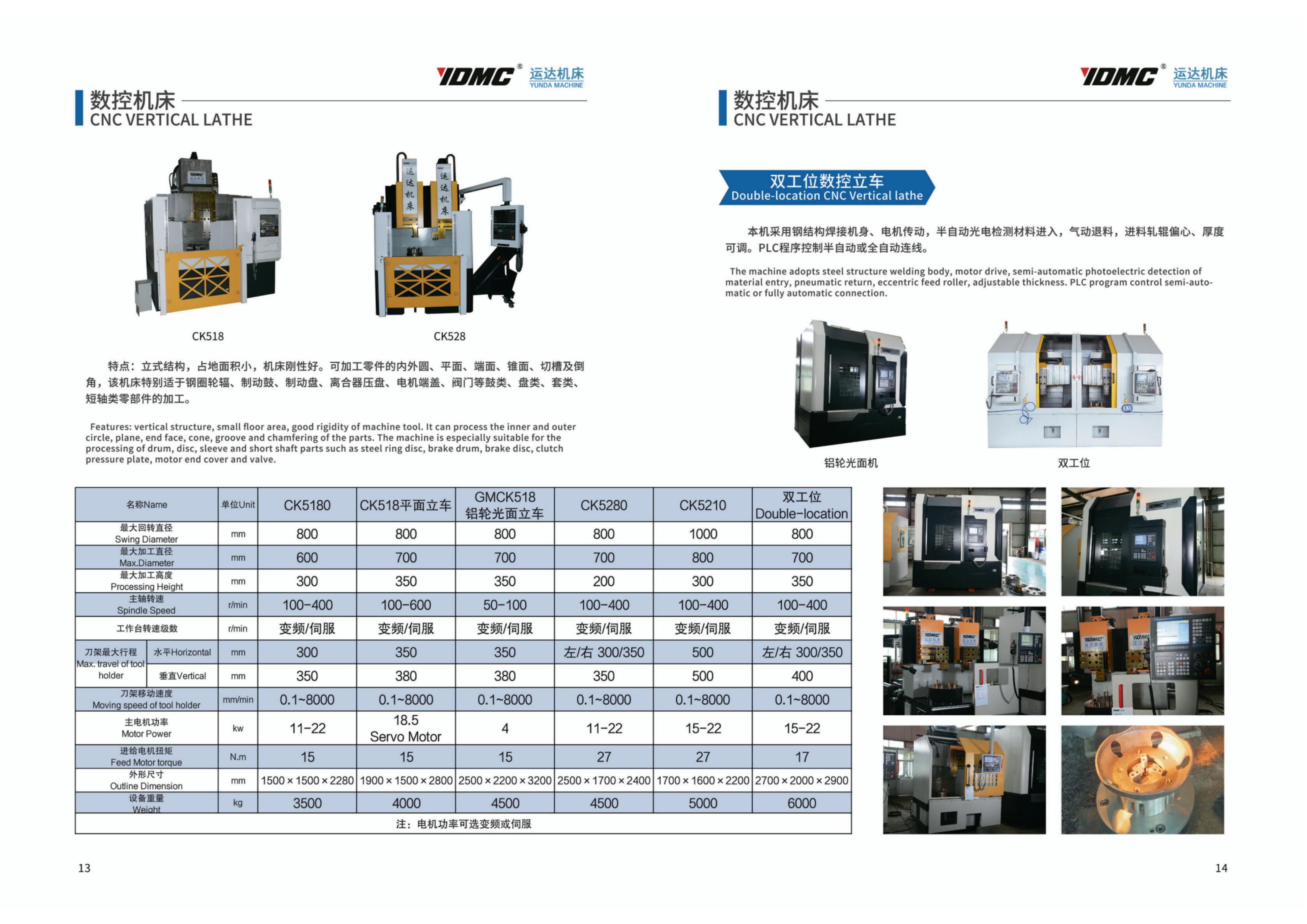 CNC Vertical Lathe Machines YDMC